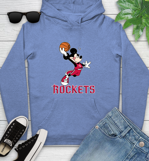 NBA Basketball Houston Rockets Cheerful Mickey Mouse Shirt Youth Hoodie 11