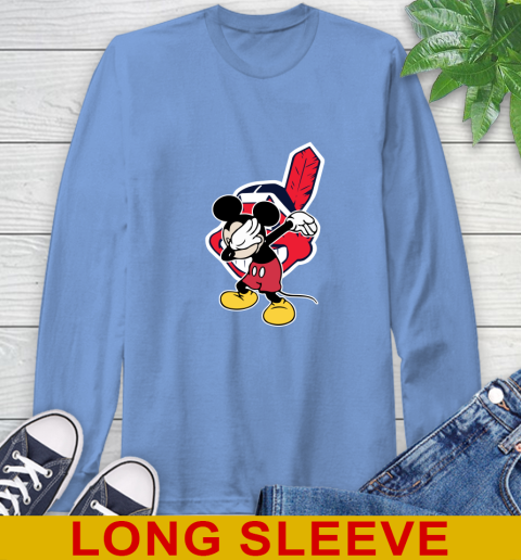 Cleveland Indians MLB Baseball Dabbing Mickey Disney Sports Long Sleeve T-Shirt 11