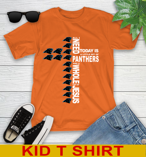 NFL All I Need Today Is A Little Bit Of Carolina Panthers Shirt Youth T-Shirt 8
