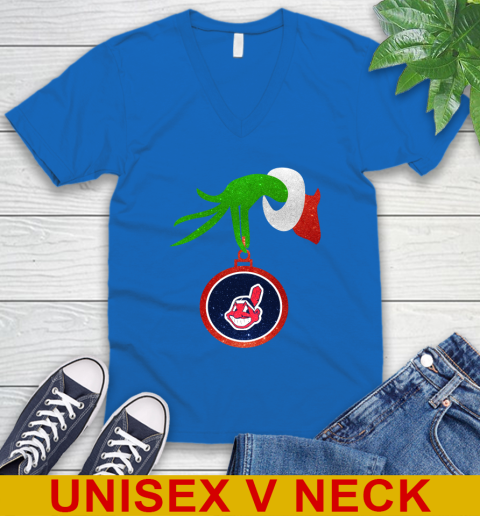 Cleveland Indians Grinch Merry Christmas MLB Baseball V-Neck T-Shirt 6