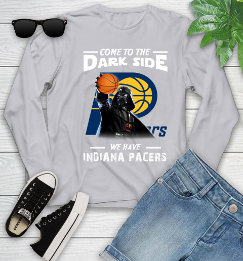NBA Come To The Dark Side We Have Indiana Pacers Star Wars Darth Vader Basketball Youth Long Sleeve 5