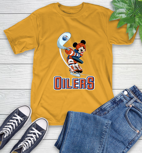 NHL Hockey Edmonton Oilers Cheerful Mickey Mouse Shirt T-Shirt - Image 4