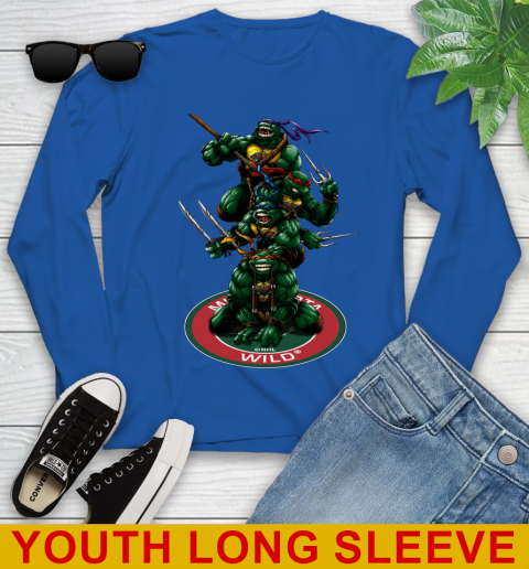 NHL Hockey Minnesota Wild Teenage Mutant Ninja Turtles Shirt Youth Long Sleeve 10
