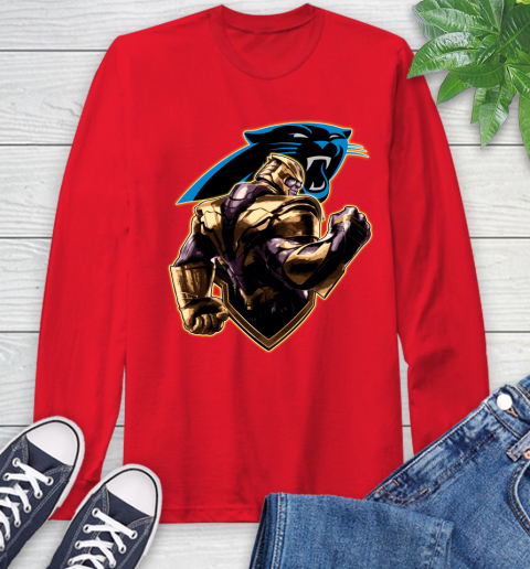 NFL Thanos Avengers Endgame Football Sports Carolina Panthers Long Sleeve T-Shirt 10
