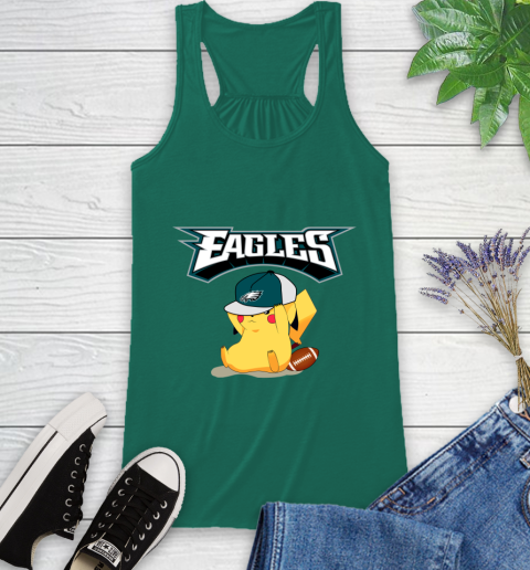NFL Pikachu Football Sports Philadelphia Eagles Racerback Tank 7