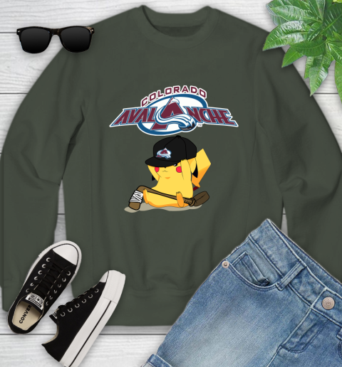 NHL Pikachu Hockey Sports Colorado Avalanche Youth Sweatshirt 10