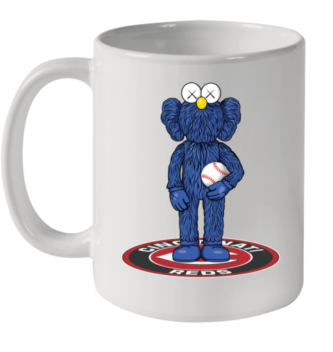 MLB Baseball Cincinnati Reds Kaws Bff Blue Figure Shirt Ceramic Mug 11oz