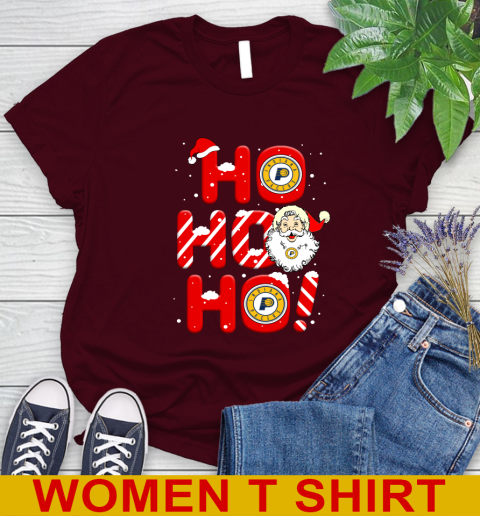 Indiana Pacers NBA Basketball Ho Ho Ho Santa Claus Merry Christmas Shirt Women's T-Shirt 6
