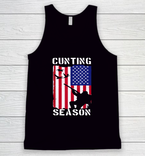 Cunting Season American Flag Dad Love Hunting Father's Day Tank Top