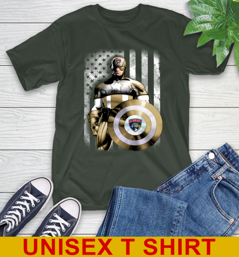 Florida Panthers NHL Hockey Captain America Marvel Avengers American Flag Shirt T-Shirt 6