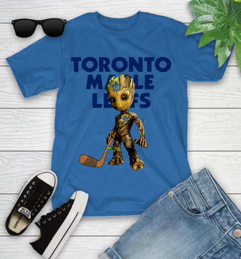 Toronto Maple Leafs NHL Hockey Groot Marvel Guardians Of The Galaxy Youth T-Shirt 9