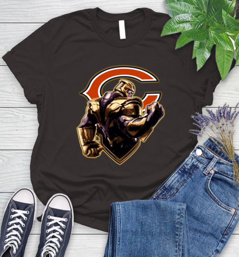 NFL Thanos Avengers Endgame Football Sports Chicago Bears Women's T-Shirt 8