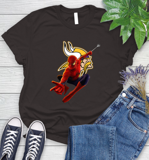 NFL Spider Man Avengers Endgame Football Minnesota Vikings Women's T-Shirt 8
