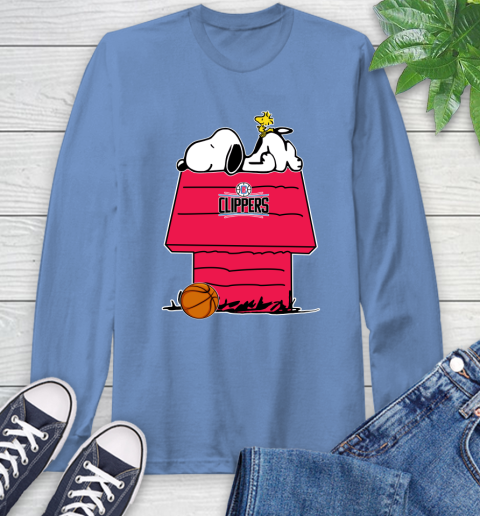 LA Clippers NBA Basketball Snoopy Woodstock The Peanuts Movie Long Sleeve T-Shirt 11