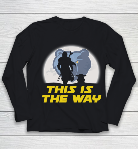 Memphis Grizzlies NBA Basketball Star Wars Yoda And Mandalorian This Is The Way Youth Long Sleeve