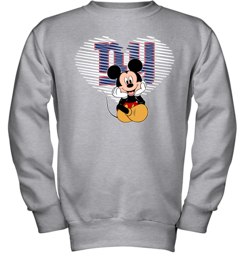 NFL New York Giants The Heart Mickey Mouse Disney Football T Shirt Ek7SWPjzt6Q youth sweatshirt 47 95 151514 front sport grey