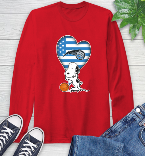 Orlando Magic NBA Basketball The Peanuts Movie Adorable Snoopy Long Sleeve T-Shirt 10