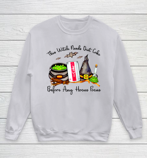 Hocus Pocus Halloween  This Witch Need Diet Coke Youth Sweatshirt 2