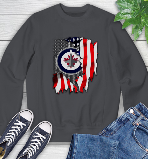 Winnipeg Jets NHL Hockey American Flag Sweatshirt 6