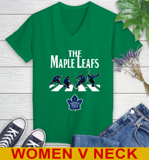 NHL Hockey Toronto Maple Leafs The Beatles Rock Band Shirt Women's V-Neck T-Shirt 5
