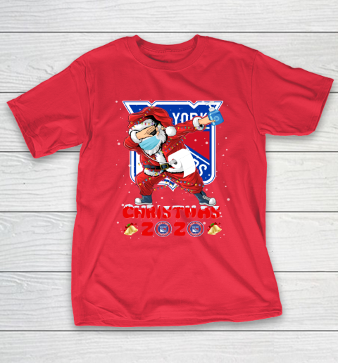New York Rangers Funny Santa Claus Dabbing Christmas 2020 NHL T-Shirt 9