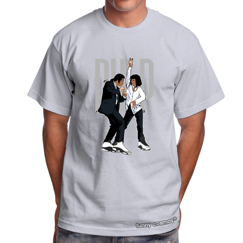 Air Jordan 13 Baron Matching Sneaker Tshirt Pulp Fiction Dance Black and Gray Jordan Shirt