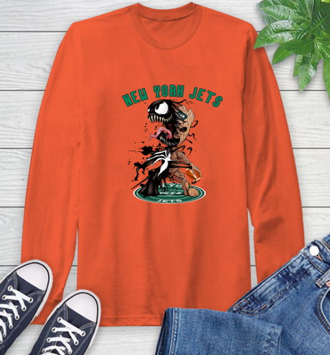 NFL New York Jets Football Venom Groot Guardians Of The Galaxy Long Sleeve T-Shirt 5