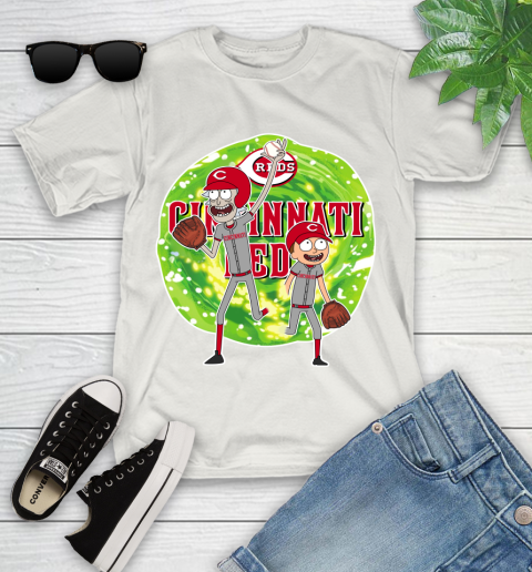 MLB Cincinnati Reds Rick And Morty Baseball Sports Youth T-Shirt 12