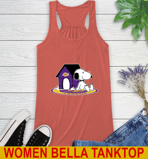 NBA Basketball Los Angeles Lakers Snoopy The Peanuts Movie Shirt Racerback Tank 4
