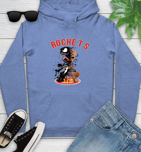 NBA Houston Rockets Basketball Venom Groot Guardians Of The Galaxy Youth Hoodie 12