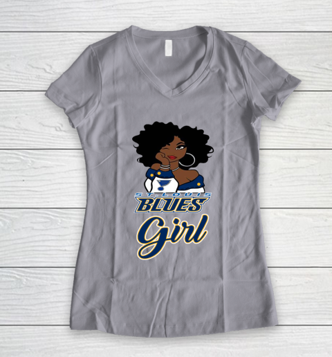 St.Louis Blues Girl NHL Women's V-Neck T-Shirt 4