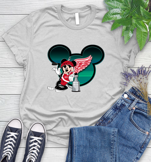 NHL Detroit Red Wings Stanley Cup Mickey Mouse Disney Hockey T Shirt Women's T-Shirt