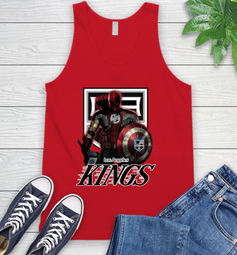 NHL Captain America Thor Spider Man Hawkeye Avengers Endgame Hockey Los Angeles Kings Tank Top 6