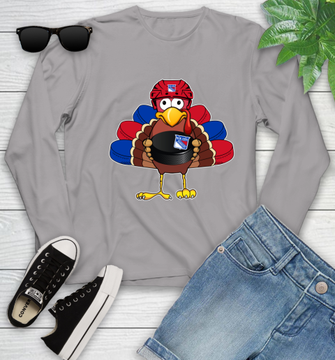 New York Rangers Turkey Thanksgiving Day Youth Long Sleeve 5
