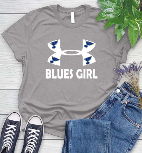 NHL St.Louis Blues Girl Under Armour Hockey Sports Women's T-Shirt 5