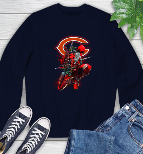 NFL Deadpool Marvel Comics Sports Football Chicago Bears Sweatshirt 3