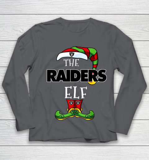 Oakland Raiders Christmas ELF Funny NFL Youth Long Sleeve 6