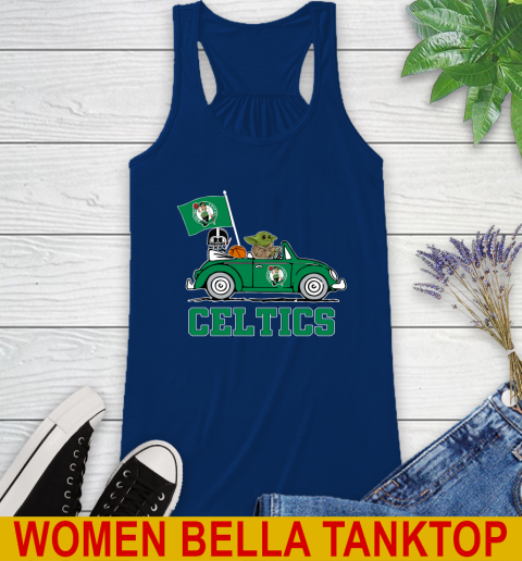 NBA Basketball Boston Celtics Darth Vader Baby Yoda Driving Star Wars Shirt Racerback Tank 9