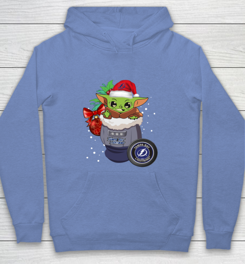Tampa Bay Lightning Christmas Baby Yoda Star Wars Funny Happy NHL Youth Hoodie 10