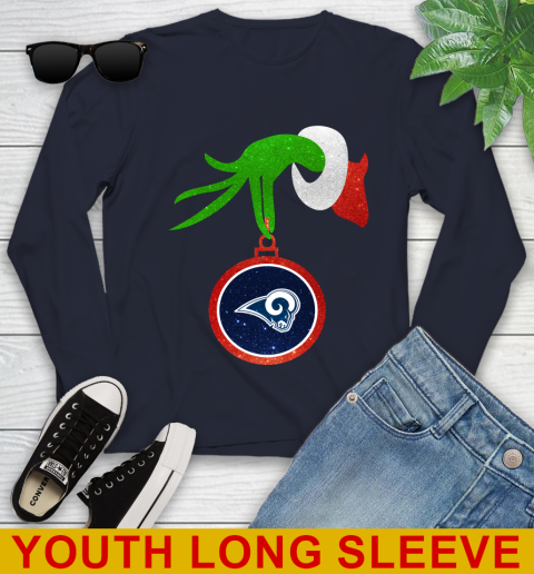 Los Angeles Rams Grinch Merry Christmas NFL Football Youth Long Sleeve 3