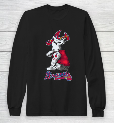 MLB Baseball My Cat Loves Atlanta Braves Long Sleeve T-Shirt