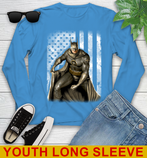 New Orleans Saints NFL Football Batman DC American Flag Shirt Youth Long Sleeve 8