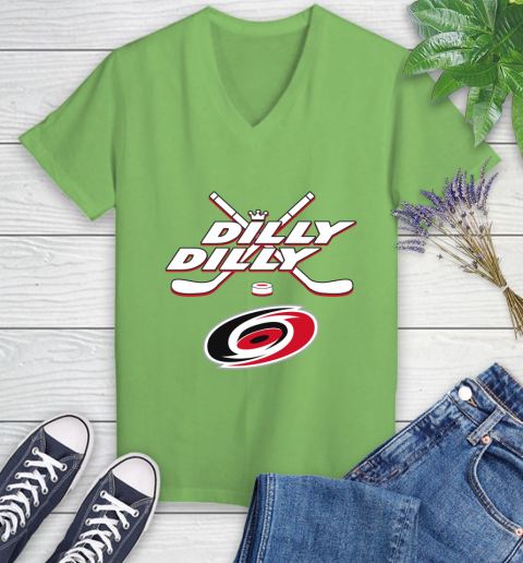 NHL Carolina Hurricanes Dilly Dilly Hockey Sports Women's V-Neck T-Shirt 11
