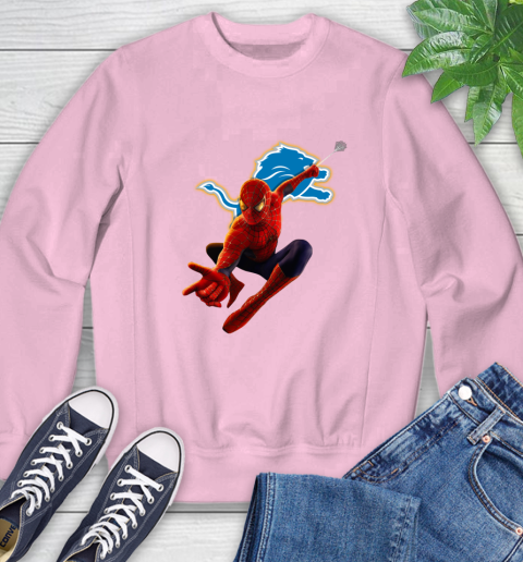 NFL Spider Man Avengers Endgame Football Detroit Lions Sweatshirt 9