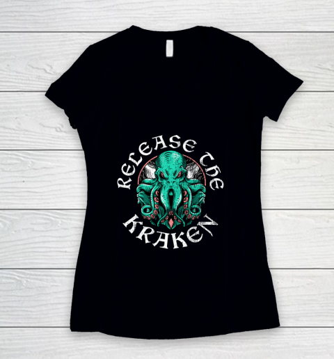 Release The Kraken Women's V-Neck T-Shirt