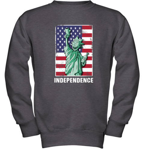 2kuq rick and morty statue of liberty independence day 4th of july shirts youth sweatshirt 47 front dark heather