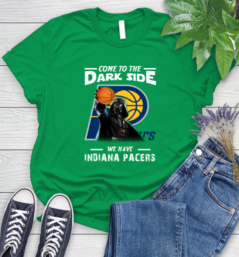 NBA Come To The Dark Side We Have Indiana Pacers Star Wars Darth Vader Basketball Women's T-Shirt 9