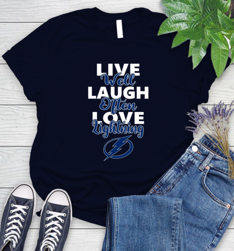 NHL Hockey Tampa Bay Lightning Live Well Laugh Often Love Shirt Women's T-Shirt 2