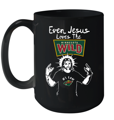 Minnesota Wild NHL Hockey Even Jesus Loves The Wild Shirt Ceramic Mug 15oz