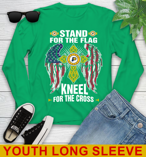 NBA Basketball Indiana Pacers Stand For Flag Kneel For The Cross Shirt Youth Long Sleeve 7